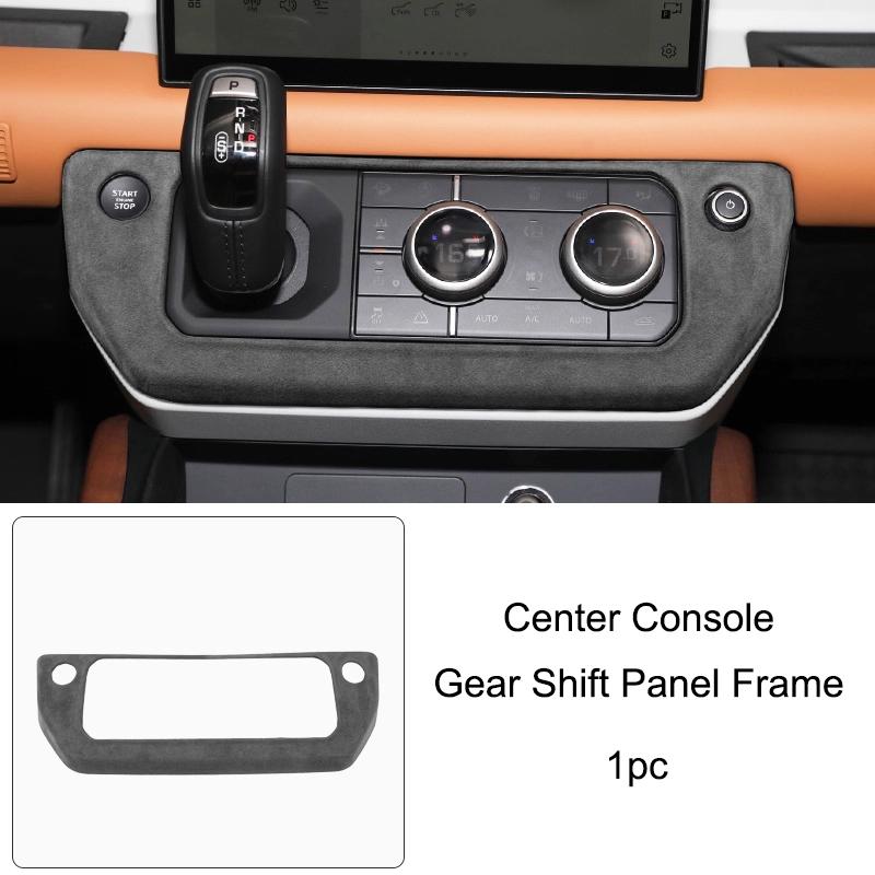 For Land Rover Defender 110 90 20-26 Center Console Gear Shift Panel Frame Suede Gear Shift Knob Protector Cover Accessories