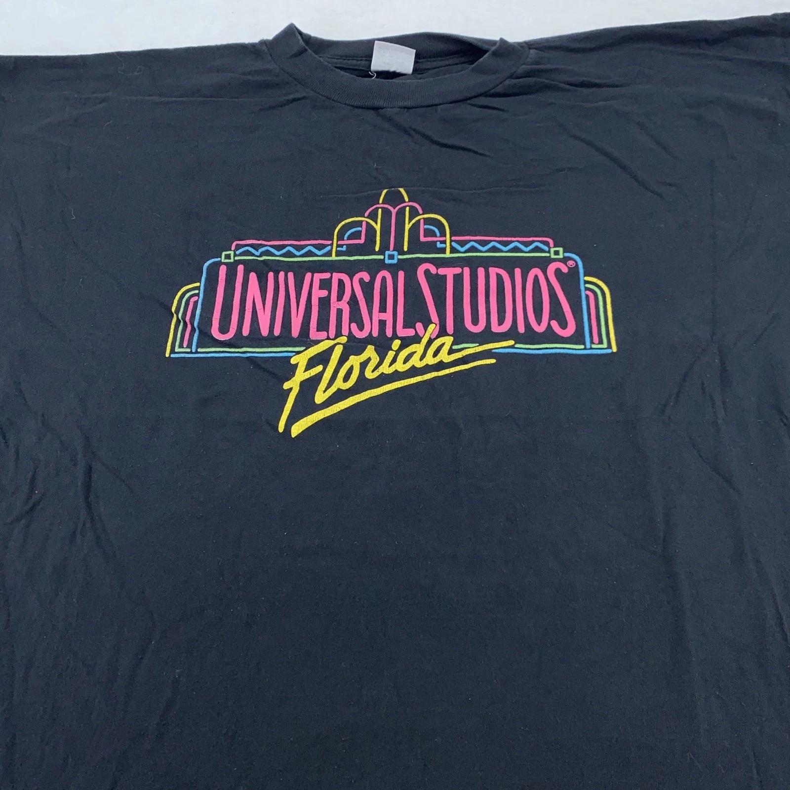 Vintage Universal Studios Florida Shirt Mens BOXY Large Neon Theme Park 90s M
