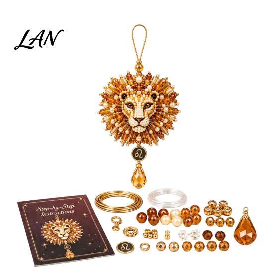 Mother Daughter Craft Projects 12 Zodiac Blessing Beaded Ornament DIY Kit, Beginner Friendly Sign Custom Symbol Keepsakes Beading Set, Hanging