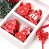 10Pcs Wooden Random Style Christmas Decorations Snowflake Bells Elk Christmas Tree Pendant for Home Decor Navidad 2026 Ornament