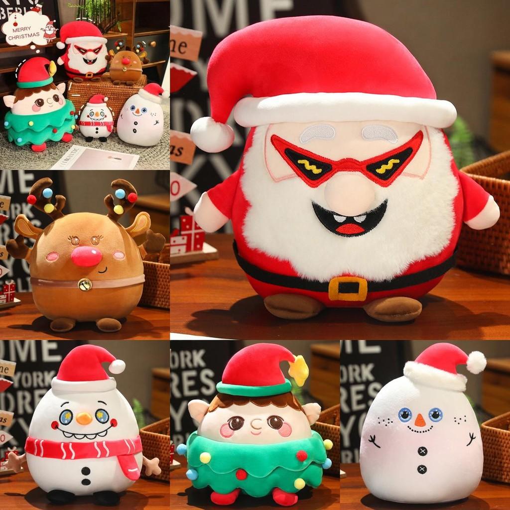 Adorable Plush Christmas Santa Snowman Character Toy Soft And Cuddly Holiday Decor