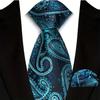Set di cravatte da uomo Lusso Fantasia Paisley Floreale Cravatte da collo Cravatta Formale da Business Set con Fazzoletto da Taschino Per Matrimoni Feste Abiti Accessori