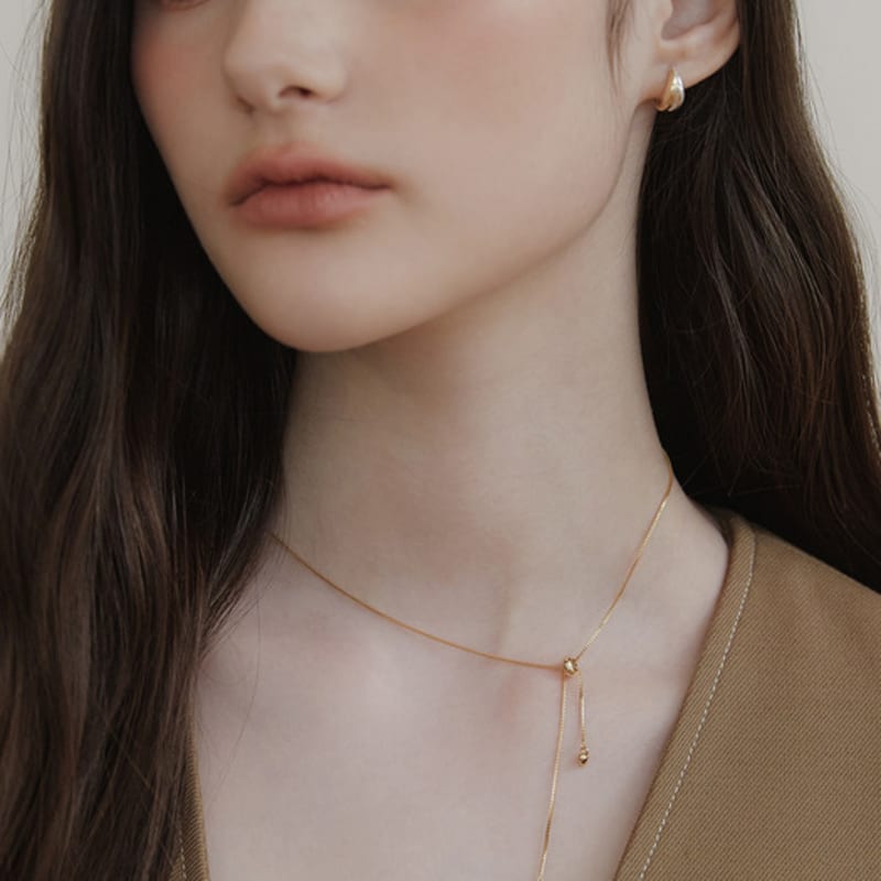 Tatiana (925 Silver) Heart Tail Drop Tie Necklace NZ2431