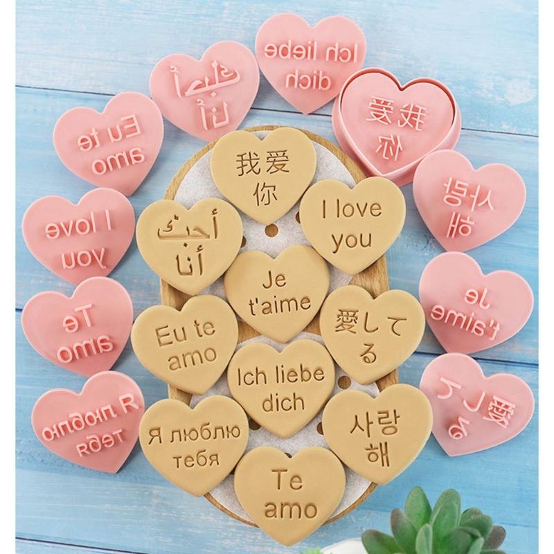 Pack Of 10 Language I Love You Cookie Molds Diverse Language Love You Cookie Cutters Treat Mould For Handmade Sweet