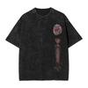 Ciemna Koszulka Oversize z Efektem Sprania Streetwear Yk Doomguy Dooms Eternal Slayer Cacodemon Koszulki Mężczyźni Kobiety Bawełna Graficzny Nadruk