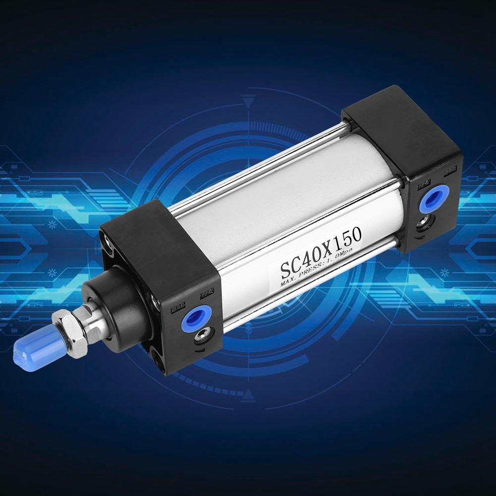 Air Pneumatic Cylinder Double Acting SC40 Standard Aluminum Alloy ComponetsSC40x150