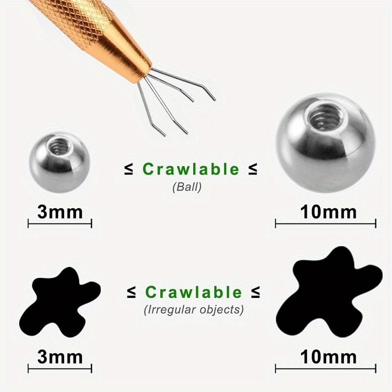 Professional 4-Claw Jewelry & Bead Pick-Up Tool - Durable Metal Prong Tweezers for Earring Making Crystal Grabbing Jewelry Making Supplies