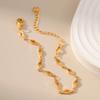Womens Minimalist 18k Gold Plated Geometric Thin Chain Gold Bracelet