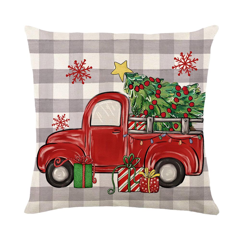 Christmas Linen Pillow Cover Christmas Decoration Sofa Pillow Living Room Pillow Cover Home