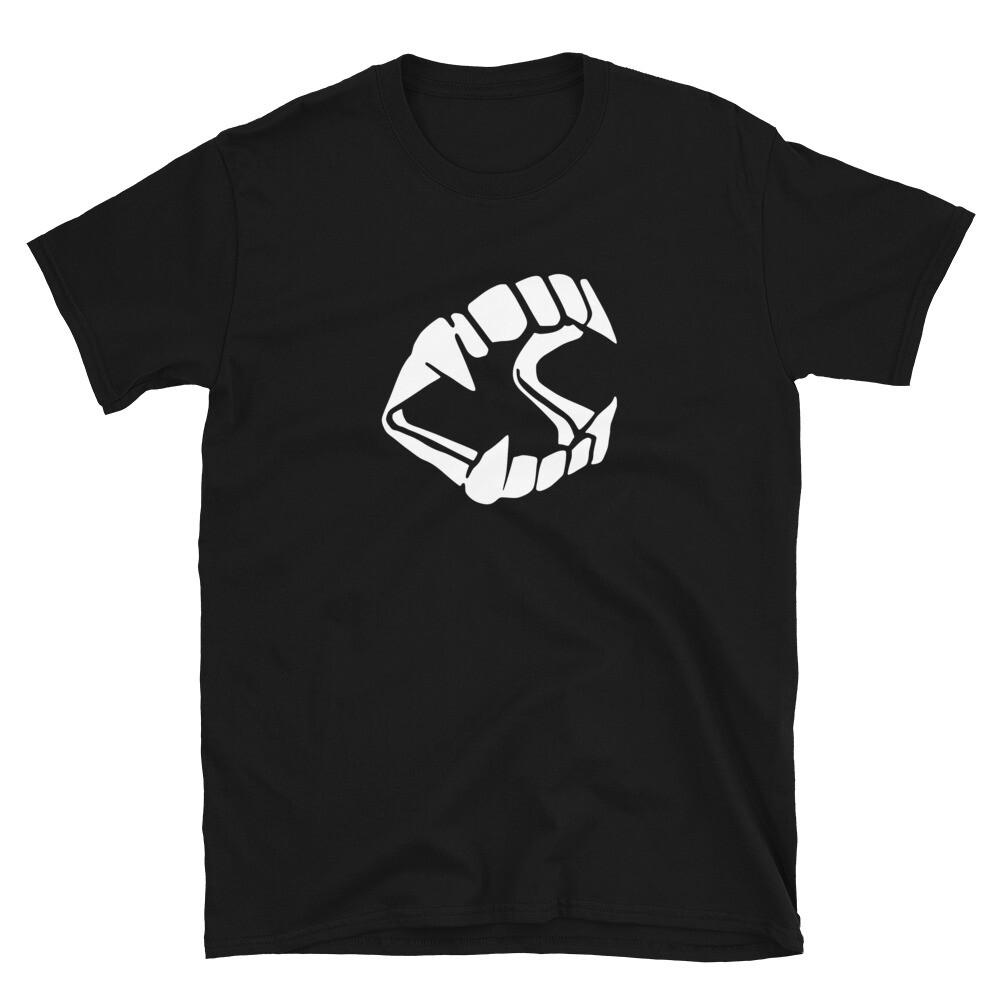 T-shirt à manches courtes avec crocs de vampire fantaisie blancs Dents de Dracula
