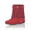 Bohemian Ankle Boots for Women Tassel Fringe Faux Suede Custom Short Boots Inside Height-increasing Shoes Flat Booties WSH5018