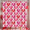 Cute Valentine'S Day Shower Curtain Funny Abstract Modern Hearts Bathroom Curtain Romantic Waterproof Polyester Shower Curtain