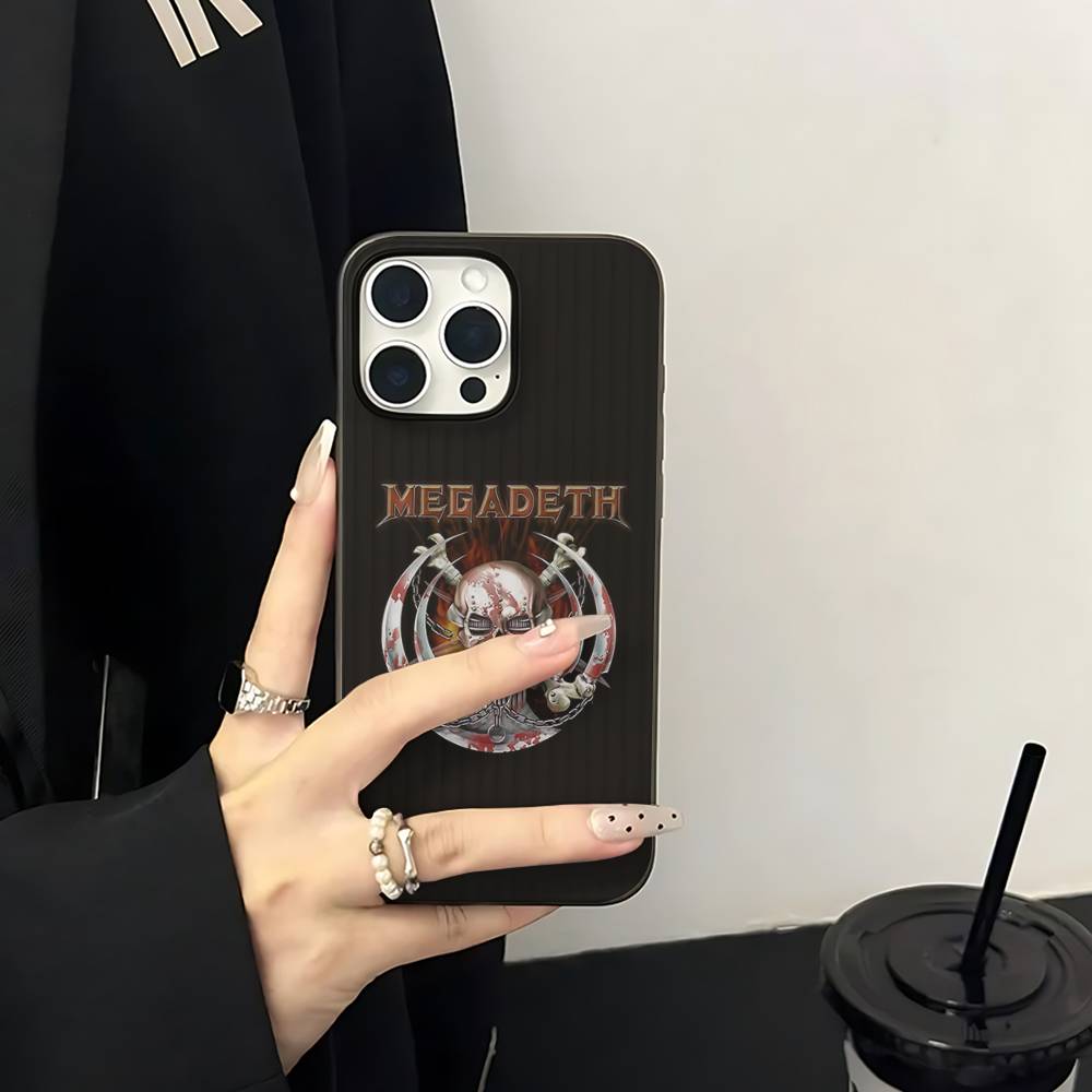 Music Band M-Megadeth For IPhone 16 15 11 12 13 14 17 Pro Max PLUS Pro Soft Corrugated Silicone Back Phone Case