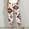 Women Plus Size Loose Fit Floral Paisley Printed Cross Hem Cropped Pants