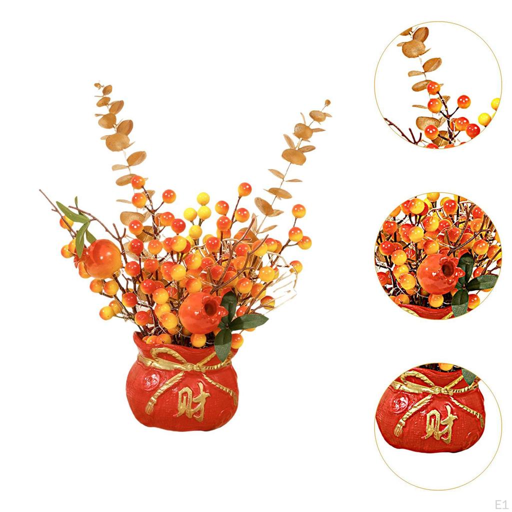 Chinese Year Feng Shui Blessing Bag Vase Decor Blessed Statue Decorative Handmade Planter