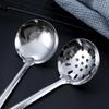 Stainless Steel Long-Handled Slotted Ladle for Soup & Hot Pot Cooking