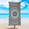 Boho Geometrischer Blumendruck Strandtuch Ethnischer Stil Schnelltrocknend Sandfrei Leichtes Handtuch für Strand Pool Reisen Camping