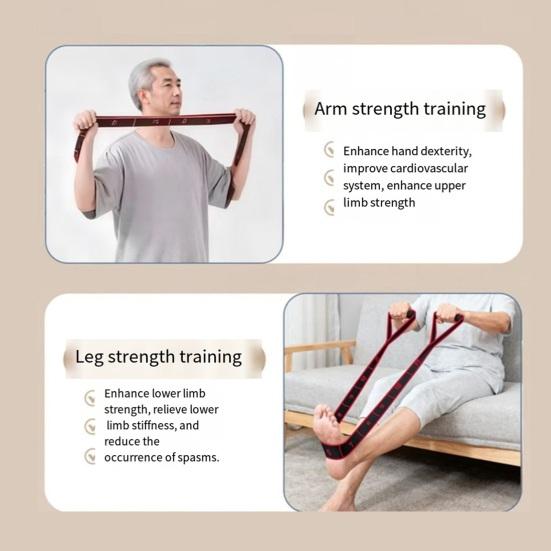Sangle d'étirement de yoga avec 12 boucles pour étirer les pieds et les mollets, pour hommes et femmes, pour l'entraînement à domicile, la physiothérapie et la résistance.