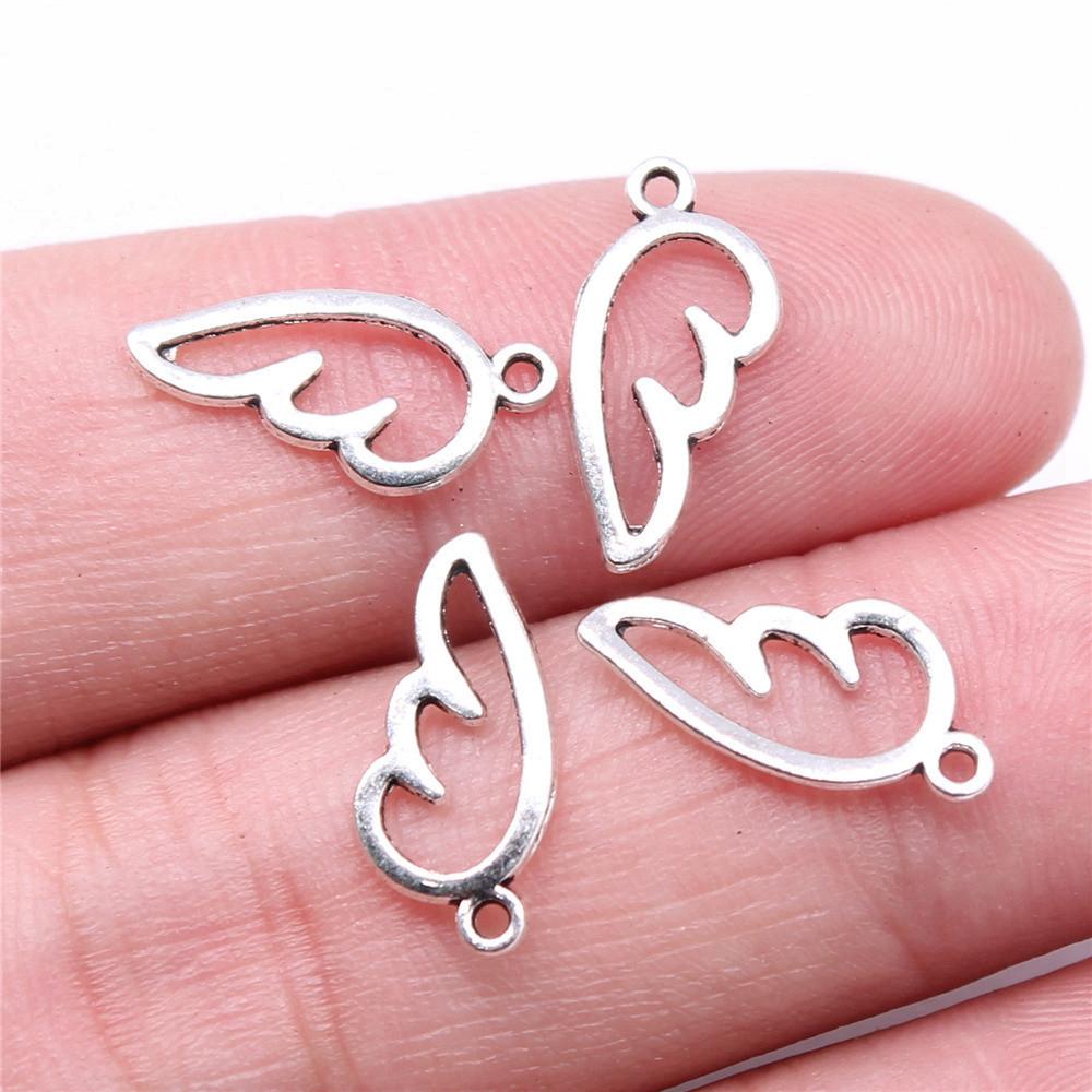 Small Angel Wings Charms Pendant Female Jewellery Bulk Ethnic Art Supplies
