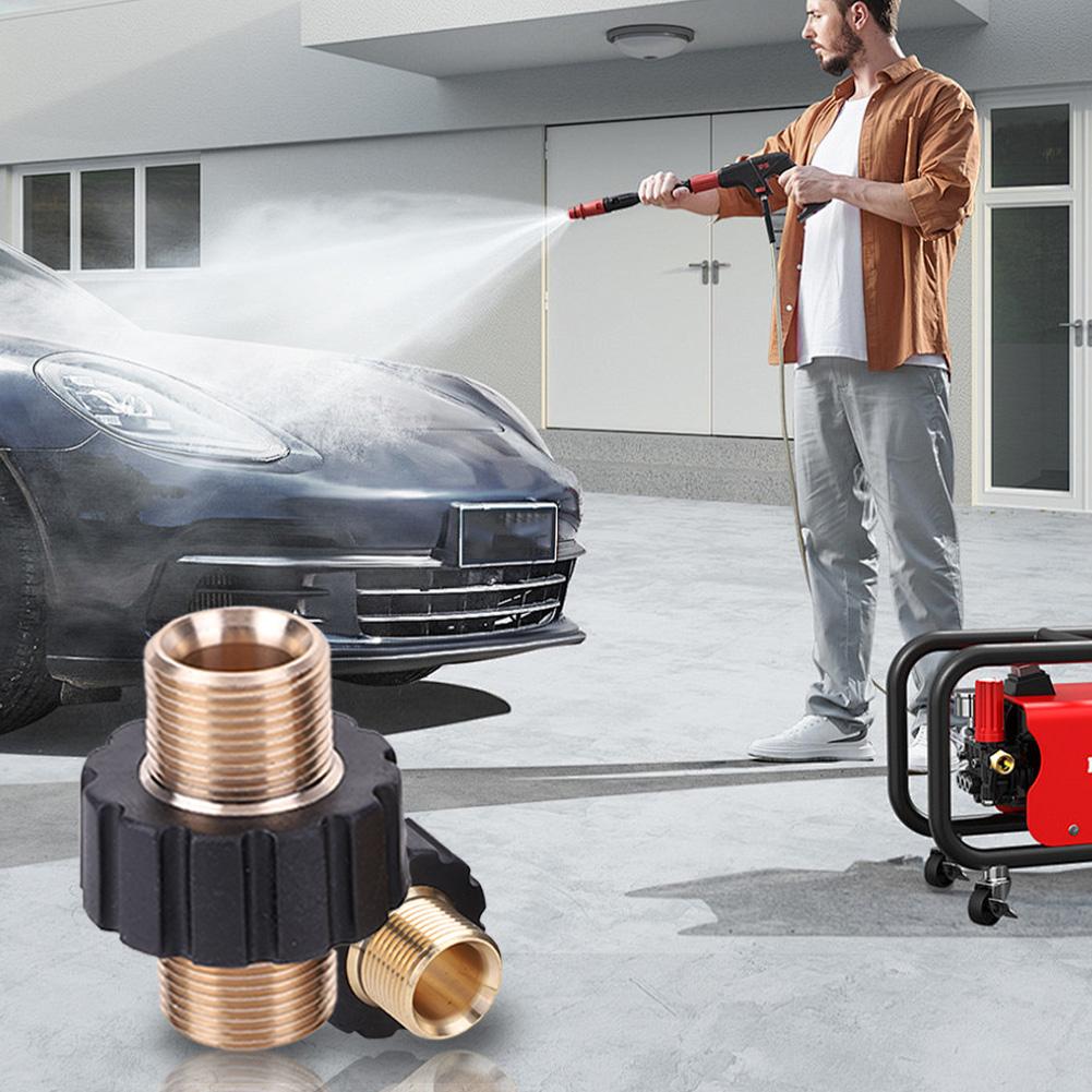 Drehgelenkanschluss für Hochdruckreiniger, Kupfer-Hochdruckschlauch-Schnellanschluss M22 15 MM 14 MM für Hochdruckreinigerpistole