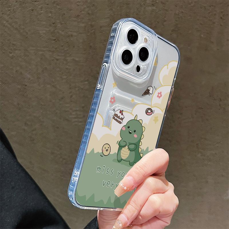 Card Slot Holder Silicone Wallet Pocket Case For Samsung S25 S24 S23 Ultra Xiaomi Redmi Note 13 12 11 10 Infinix Note 30 Pro Cover Clear Phone Bumper