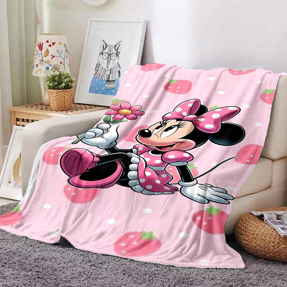 

1pc strawberry mouse blanket Lightweight Flannel Throw for Sofa Bed Travel Camping Livingroom Office Couch Chair 80cmx120cm