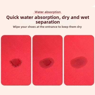 Horse Pattern New Year Door Mat Non-slip Door Carpet Water Absorption Festive Red Year of The Horse Bath Mat Home Decorations