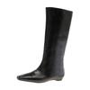 Autumn New Square Toe Low Heel Loose Slean High Knight Boots Anti-Slip Wear-Resistant No Knee Boots Women