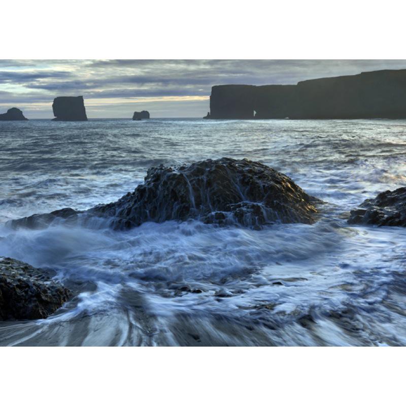 

Iceland Scenic Landscape Poster with Frame - Decorative Wall Art Yellow Kraft Paper (No Glue) 30X42 cm