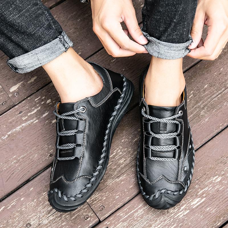 Pánské boty z pravé kůže, společenské boty, pánské boty pro volný čas, měkké boty na volný čas