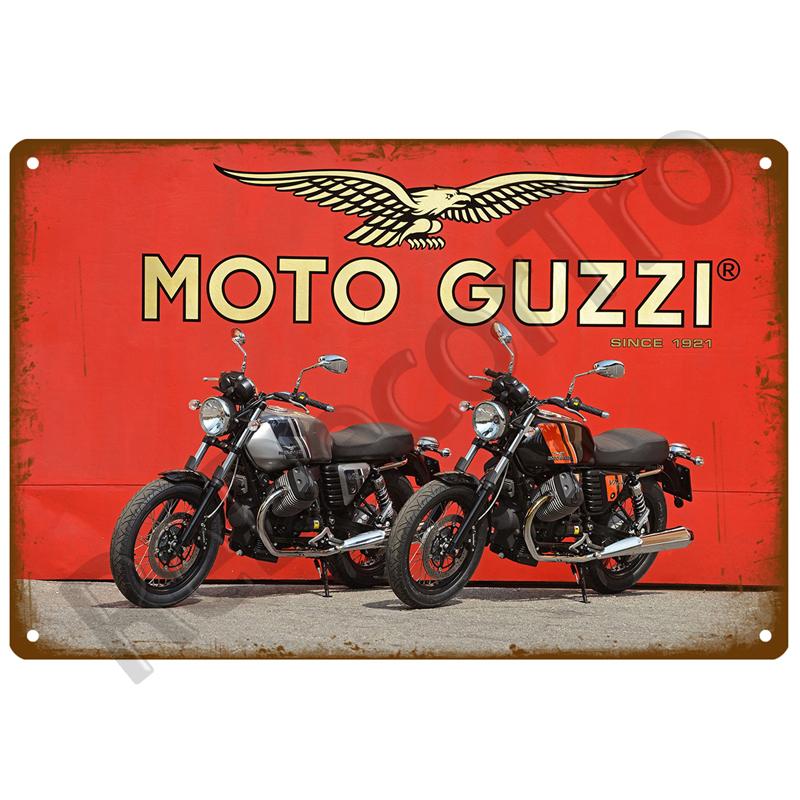 

MoTo Guzzi Retro Decorative House Metal Sign Plate Posters On The Wall Tin Sign Vintage Poster Decor Wall Art Room Decoration 20 x 30cm