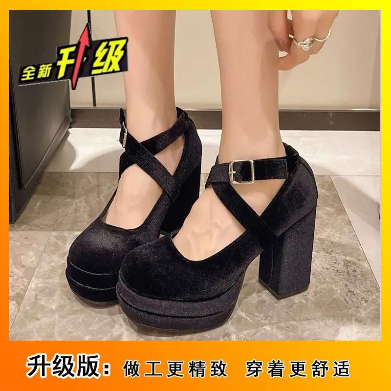 Fashion Women Shoes Mary Janes Fashion Thick Heel High Heels Luxury Wedding Shoes for Women Designer Platform Pumps Lolita Dress Pumps