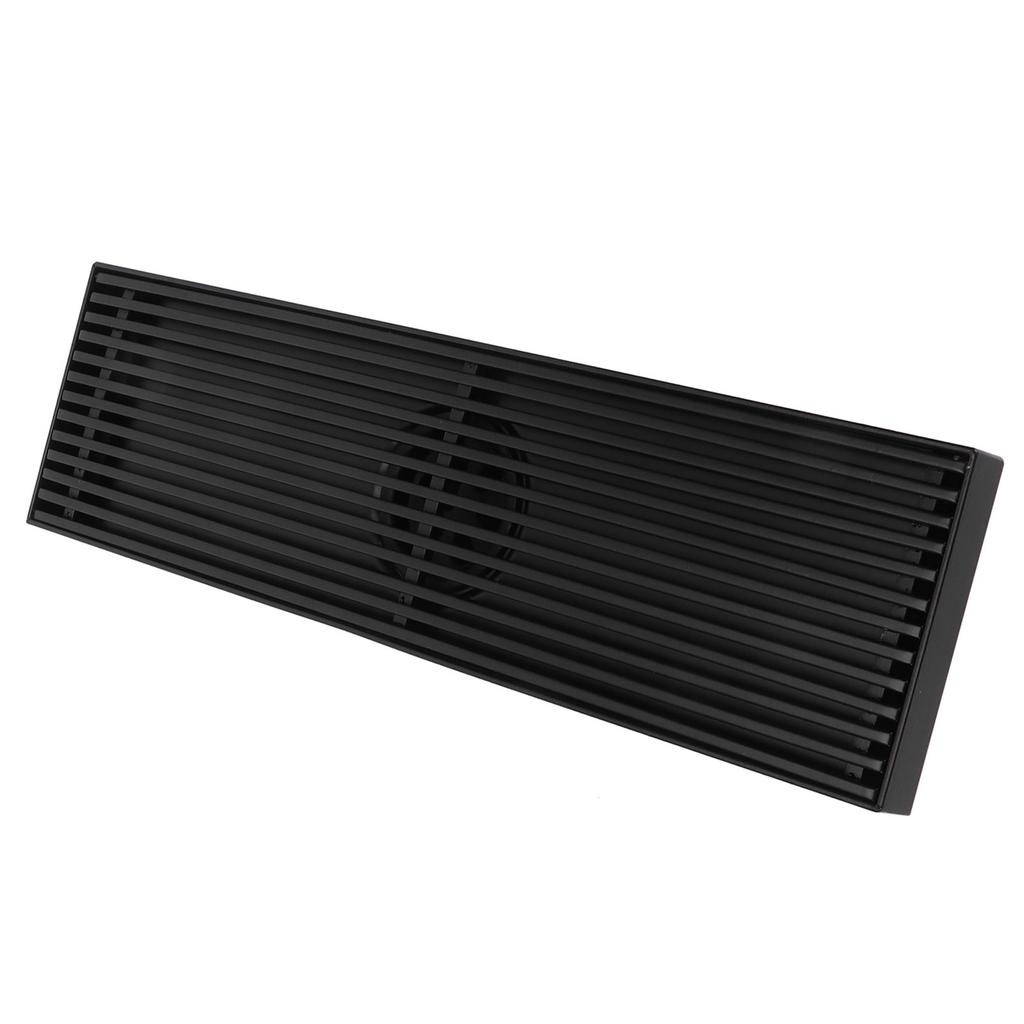 Linear Shower Floor Drain with Removable Cover 304 Stainless Steel Matte Black 30cm