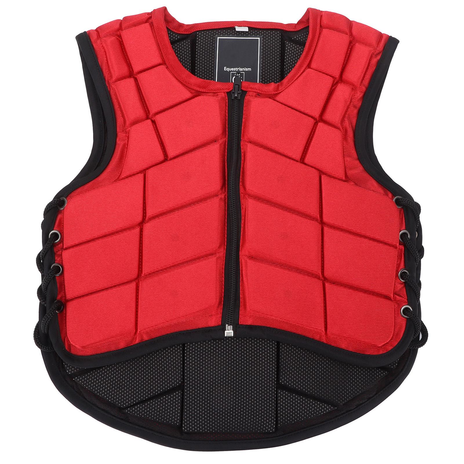Kaisai Red Kids Equestrian Vest Foam Padded Safety Horse Riding Protective Gear Body Protector