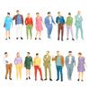 1/50 Scale Molded Miniature People Figures, 16 Characters with Varied Outfits and Standing Poses for Architectural Models and Decorative Displays