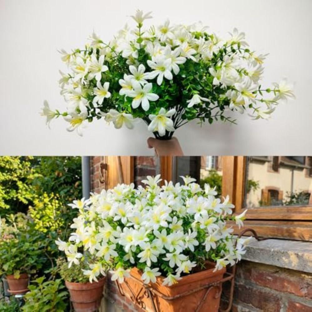 Summer 35CM Artificial Morning Glory Flower Silk UV Protection Artificial Lily Silk Flowers Fake Faux Flower Bouquet Home Decor