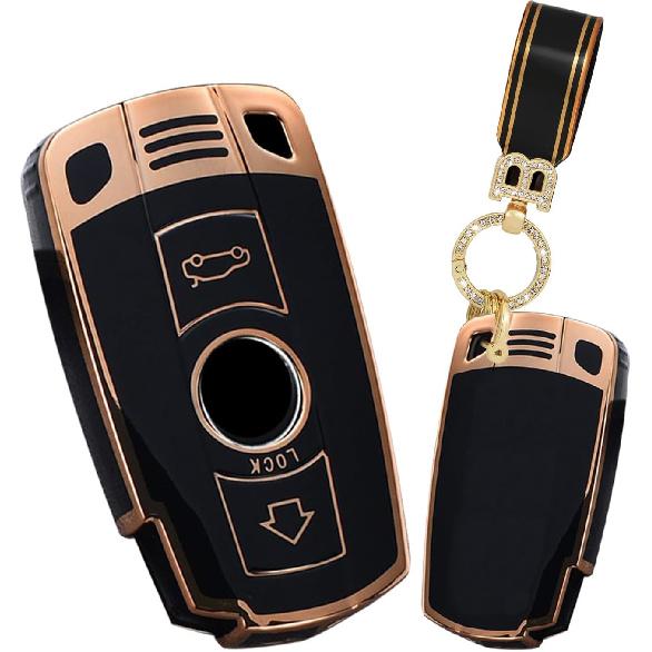 Ontto Key Fob Cover Fit for BMW 3 Series 2005-2012 Key Remote TPU Key Shell Case for 1 3 5 Series E90 E92 E93 X5 X6 Z4 E90