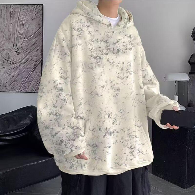 Осенне-зимний худи для мужчин, тяжелый, тай-дай, свободный, трендовый бренд, ретро американское пальто, инс Гонконг, топ, худи M