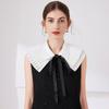 Women Lapel Shirt Detachable Collar White Shoulder Wraps Bowknots Fake Collar Classic Half Shirt Blouse Tops Female False Collar