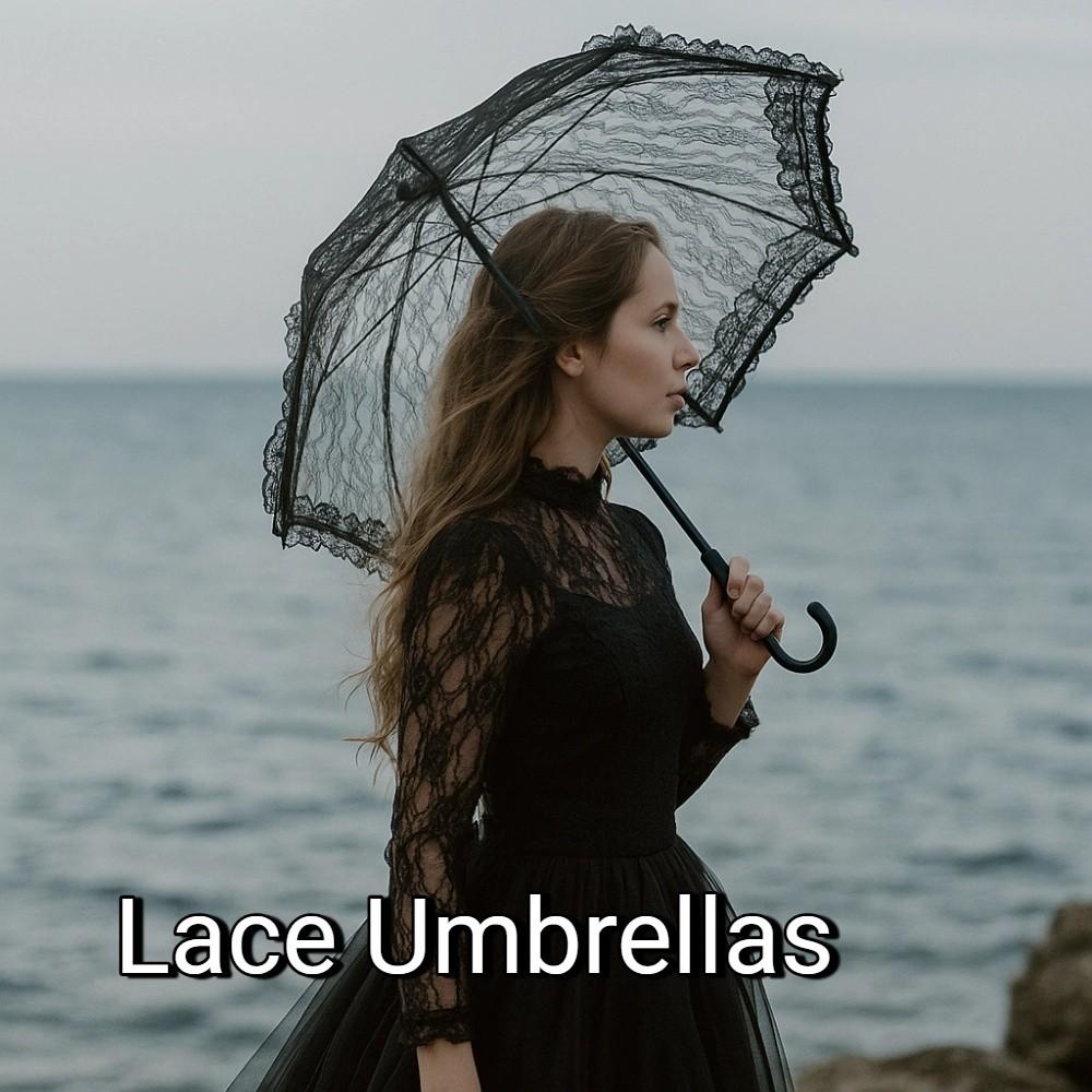 Lolita-Damen-Spitzenschirme, eleganter Spitzen-Braut-Requisit-Regenschirm für Bühnenauftritte