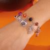 Creative Halloween Metal Chain Bracelet For Women Men Spider Web Pumpkin Ghost Bat Beaded Bangles All Saints' Day Jewelry Gifts