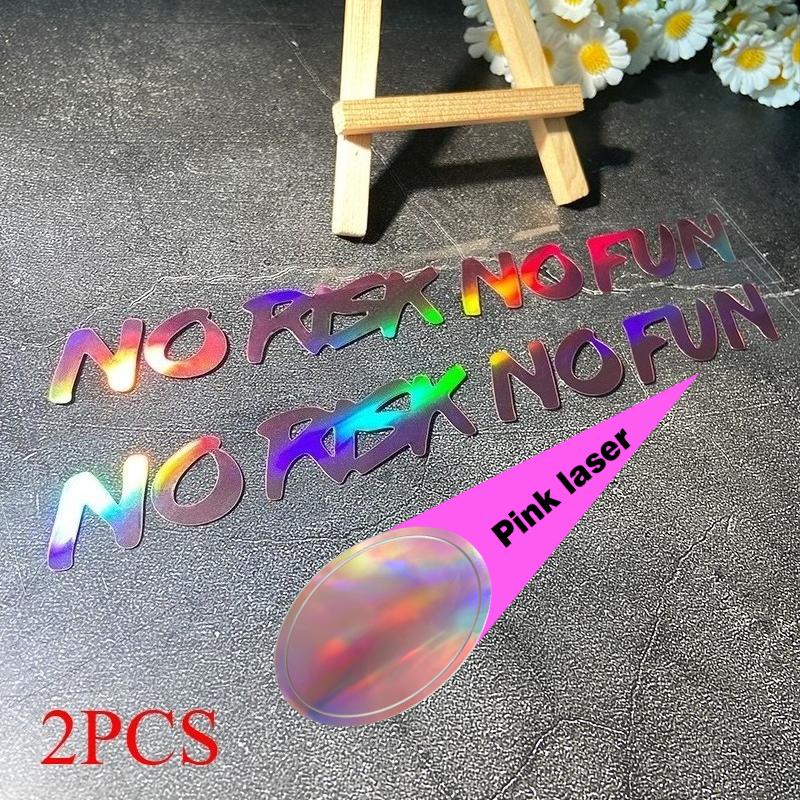 NO RISK NO FUN Laser Motorcycle Stickers Waterproof for Moto Helemt Front Fairing Fuel Tank DIY Bicycle Car Window Vinyl Decals
