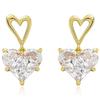Pink Crystal Heart Earrings with 925 Silver Studs - Elegant Niche Design for Girls