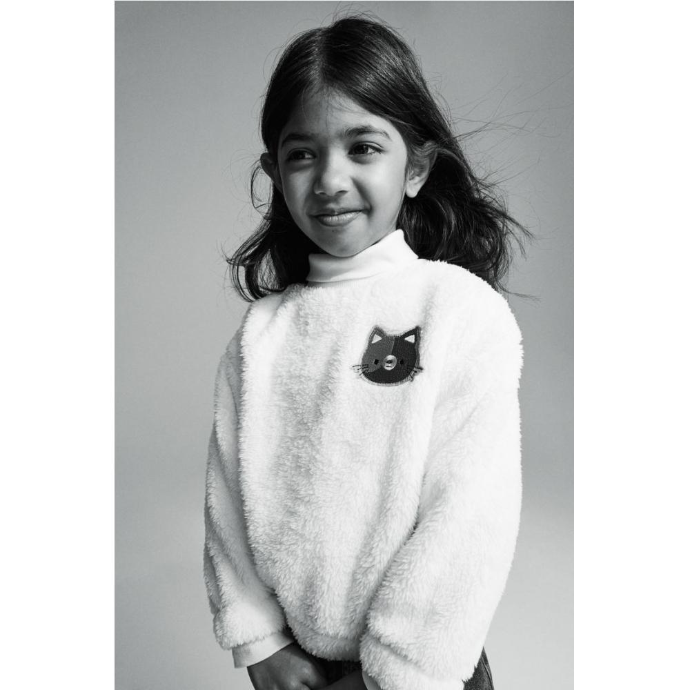 

Толстовка HM с ворсом, белый кот