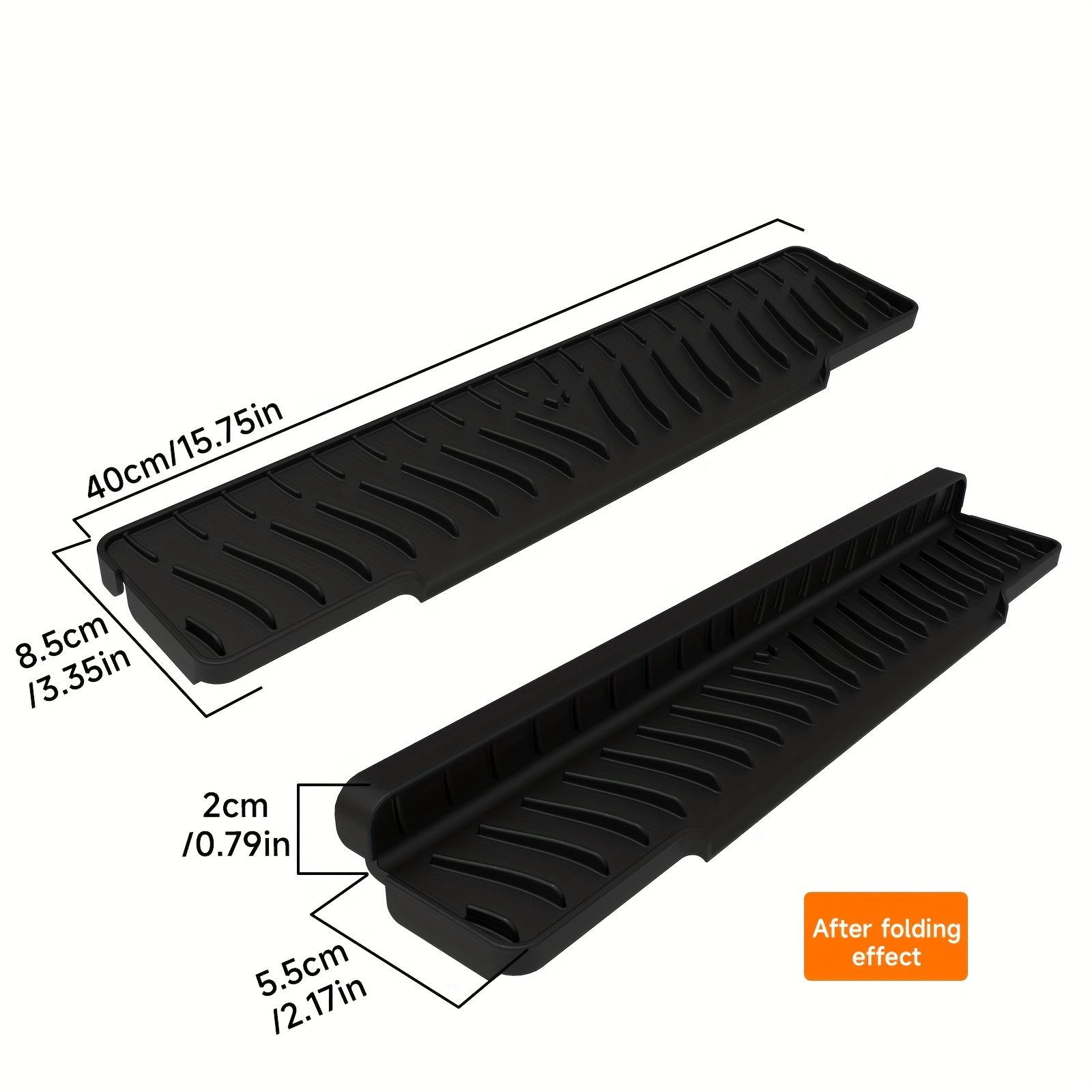 

1pc Heavy-Duty Non-Slip Silicone Drainage Drying Mat - Foldable Sloped Sink/Countertop Drain Board with Narrow Edge L&Strip чёрный