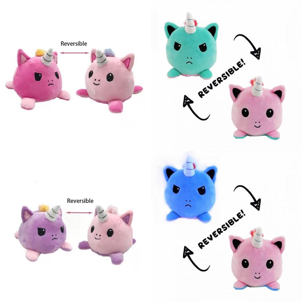 Magical Reversible Unicorn Plush Doll Luxurious Soft Material With Feather Cotton Filling For Comfort