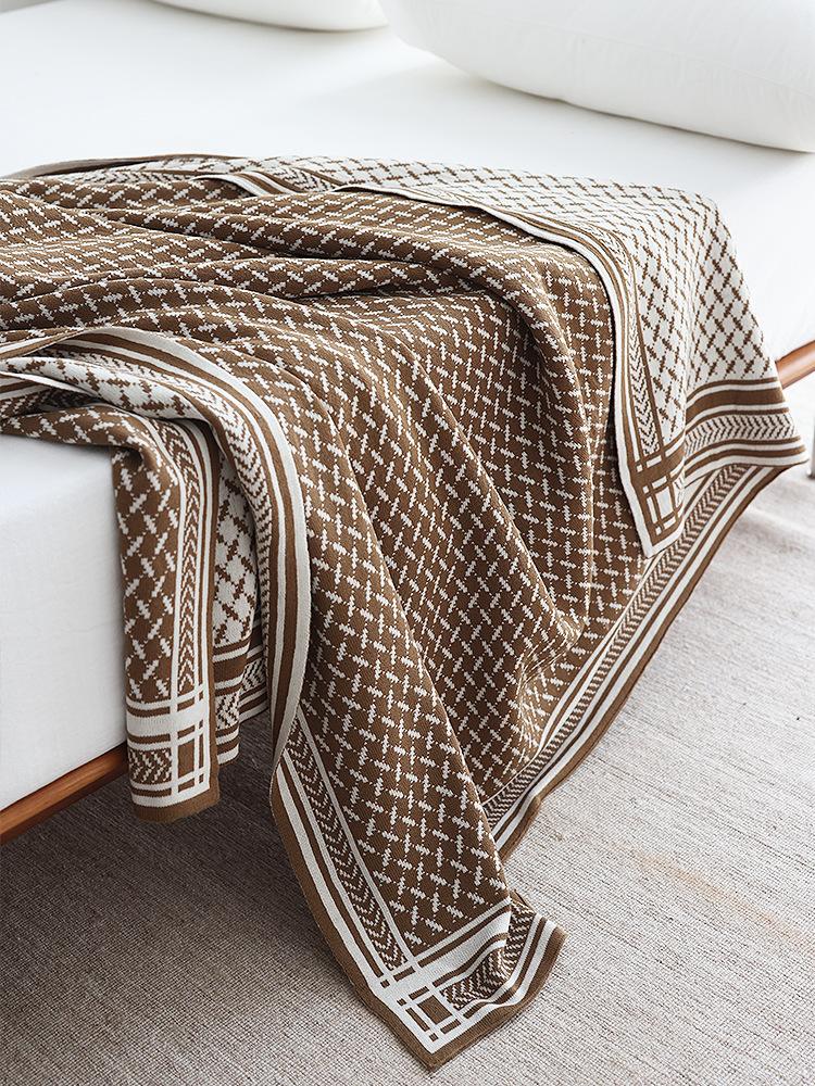 Nordic Blankets for Sofa Knitted Weave Throw Blanket Bed End Cover Office Air Conditioning Room Thickened Office Nap Blankets