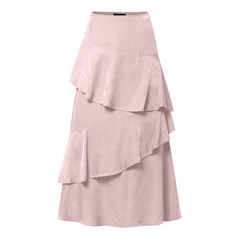 

ZANZEA Женские повседневные однотонные свободные длинные юбки с оборками 5XL