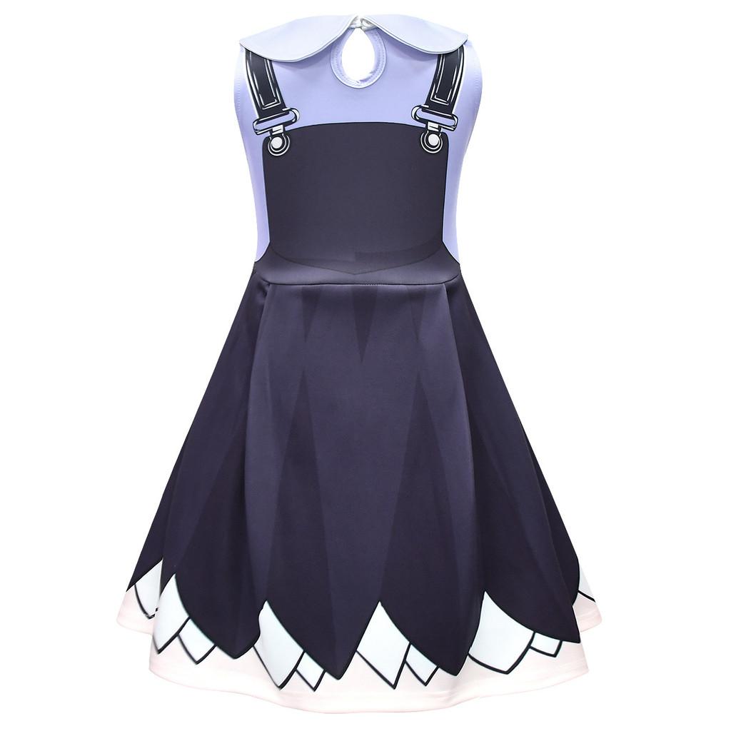 83021 Vestito Senza Maniche con Stampa Lily Lovebraids e Collo a Revers per Bambine