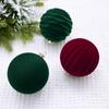 12pcs Plush Christmas Velvet Ball Ornaments Shatterproof Xmas Tree Hanging Ornaments  Party Favors